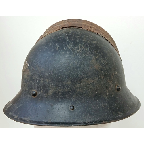 304 - A WW2 Captured Czech M-30 Helmet used by the Germans as a Luftshutz Helmet.