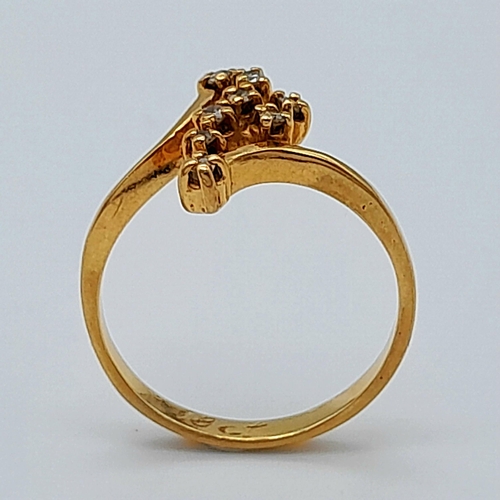 310 - AN 18K YELLOW GOLD FANCY DIAMOND RING. 2.2G TOTAL WEIGHT. SIZE L. Ref: SC 1067