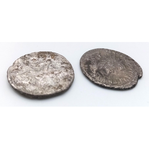 333 - Two Silver Roman Coins Comprising of a Roman Antoninianus 251-253 Volusian Plus One Other Unidentidi... 