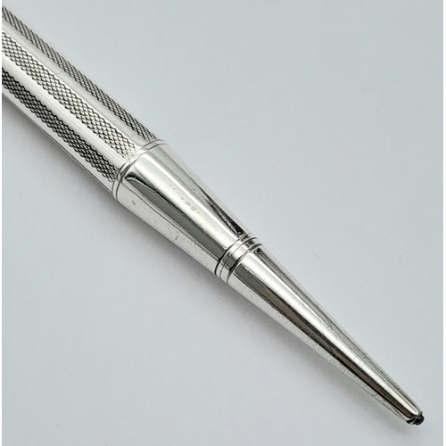 385 - Vintage BAKERS SILVER PROPELLING PENCIL. Attractive Engine turned design.af.