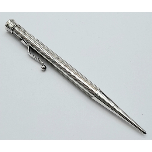 385 - Vintage BAKERS SILVER PROPELLING PENCIL. Attractive Engine turned design.af.