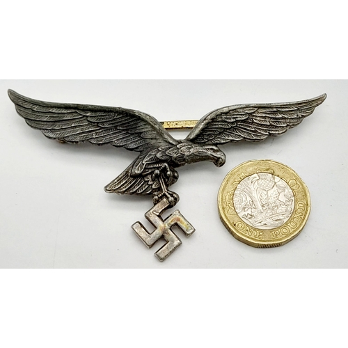 407 - A 3rd Reich Luftwaffe Tropical Whites Breast Eagle. Maker: Assmann.