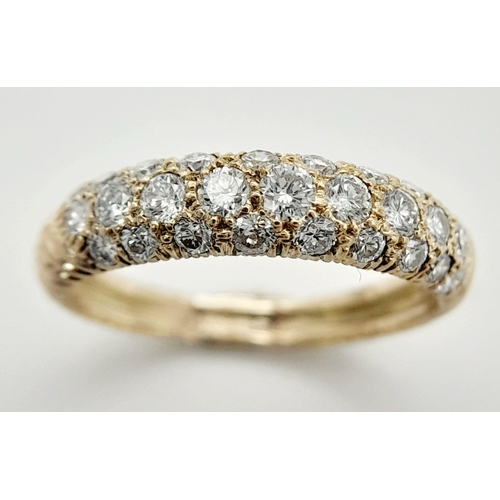 457 - A 9K YELLOW GOLD ( TESTED ) DIAMOND SET BAND RING 0.55CT. 2G TOTAL WEIGHT. SIZE J. Ref: SC 1007