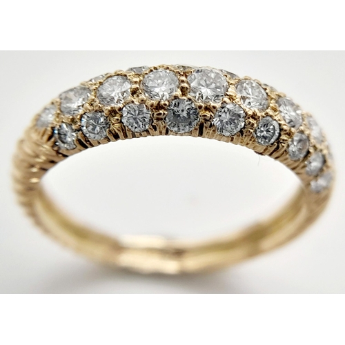 457 - A 9K YELLOW GOLD ( TESTED ) DIAMOND SET BAND RING 0.55CT. 2G TOTAL WEIGHT. SIZE J. Ref: SC 1007