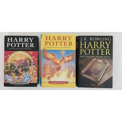 480 - A Parcel of Three Harry Potter First Edition Hardback Books Including the Rare Misprint Version of H... 