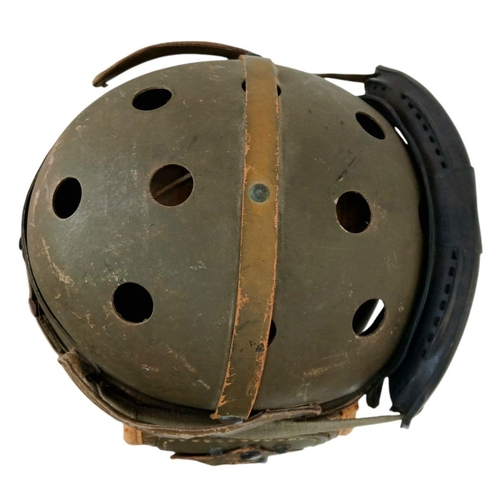 59 - A WW2 US M1938 Tank Helmet. Made by Rawlings who made and still make Baseball gloves and helmets tod... 