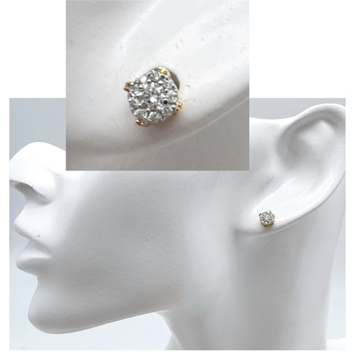 674 - A SINGLE 18K YELLOW GOLD DIAMOND STUD EARRING. 0.67G TOTAL WEIGHT. 0.10CT . Ref: SC 1059