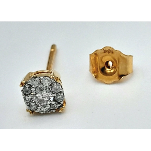 674 - A SINGLE 18K YELLOW GOLD DIAMOND STUD EARRING. 0.67G TOTAL WEIGHT. 0.10CT . Ref: SC 1059