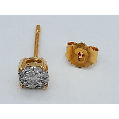 674 - A SINGLE 18K YELLOW GOLD DIAMOND STUD EARRING. 0.67G TOTAL WEIGHT. 0.10CT . Ref: SC 1059