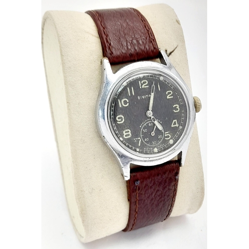 73 - A WW2 German Army Issue DH Civitas Manual Wrist Watch. SN D2736107H. Works Well Recently Serviced.