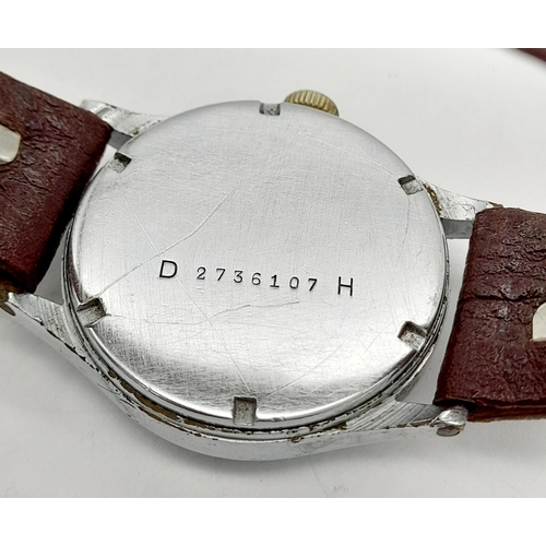 73 - A WW2 German Army Issue DH Civitas Manual Wrist Watch. SN D2736107H. Works Well Recently Serviced.