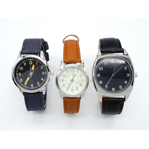 1179 - Three  Military designed Homage Field Watches Comprising; 1)British Army. 2) Japanese Army & 3)Czech... 