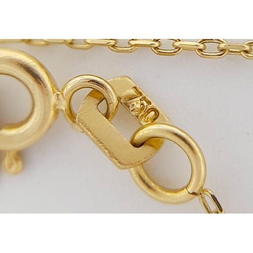 128 - AN 18K YELLOW GOLD CLOVER BRACELET. 2.5G IN WEIGHT. APPROX. 19CM IN LENGTH. Ref: SC 1043