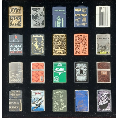 158 - A Superb Unused Set of 80 Limited Design Zippo Lighters in Wooden 4 tray Presentation Box.  UK MAINL... 