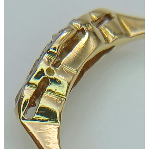 247 - AN 18K YELLOW GOLD VINTAGE OLD CUT DIAMOND RING. 2.2G IN WEIGHT. SIZE L 1/2. Ref: SC 1044