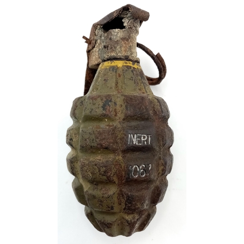 253 - A Certified INERT WW2 US Pineapple Grenade. This is an early Pre 1942 Model with a filler screw in t... 