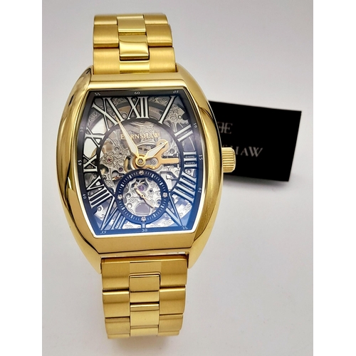 305 - A Limited Edition (1 of 200) Thomas Earnshaw Model ‘Gold Cognac ‘Chapel’ Skeleton Automatic Watch Re... 