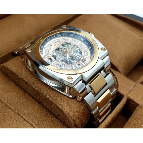 354 - A Men’s Constantin Weisz Modernist Design Skeleton Automatic Watch Reference 17S065CW. 45mm Case. Co... 