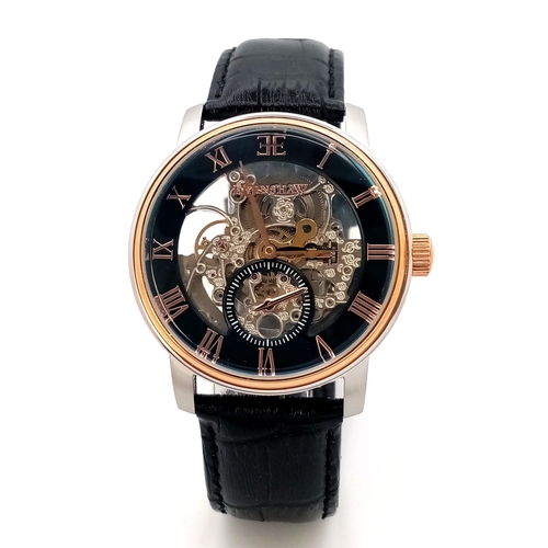 403 - A Thomas Earnshaw Westminster ‘Gold Black’ Skeleton Automatic Watch Reference- ES-8041-04. 41mm Case... 