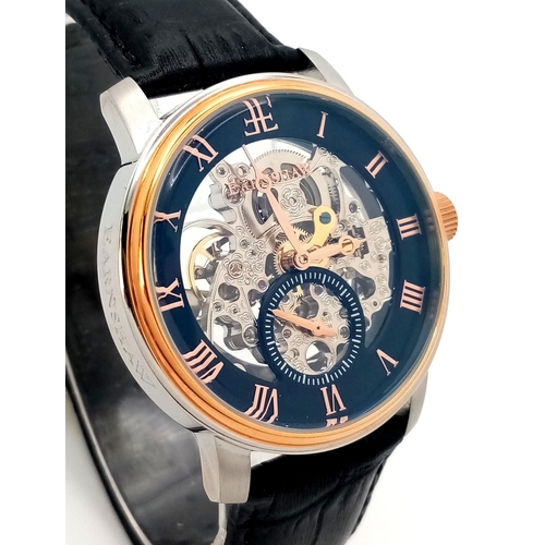 403 - A Thomas Earnshaw Westminster ‘Gold Black’ Skeleton Automatic Watch Reference- ES-8041-04. 41mm Case... 