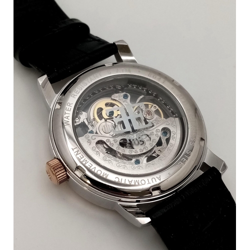 403 - A Thomas Earnshaw Westminster ‘Gold Black’ Skeleton Automatic Watch Reference- ES-8041-04. 41mm Case... 