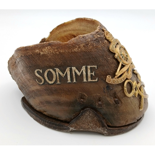 428 - A WW1 Warwickshire Royal Horse Artillery Somme-Ypres Memento Horse Hoof.