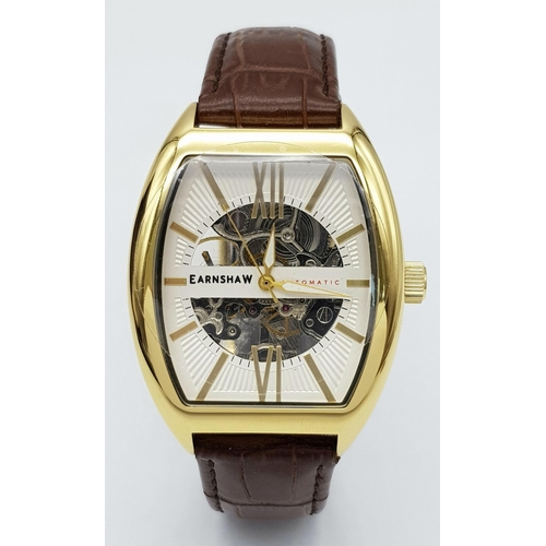 431 - A Thomas Earnshaw London, Tuscany Gold Automatic Watch Reference ES-8147-03. 38mm Case. Complete wit... 