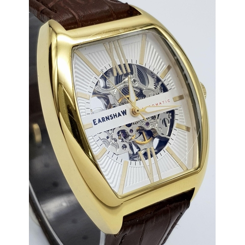 431 - A Thomas Earnshaw London, Tuscany Gold Automatic Watch Reference ES-8147-03. 38mm Case. Complete wit... 