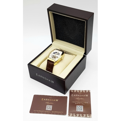 431 - A Thomas Earnshaw London, Tuscany Gold Automatic Watch Reference ES-8147-03. 38mm Case. Complete wit... 