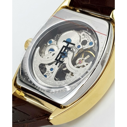 431 - A Thomas Earnshaw London, Tuscany Gold Automatic Watch Reference ES-8147-03. 38mm Case. Complete wit... 