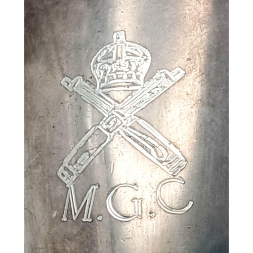 479 - A WW1 British Officers Mess Silver Plated Cream Jug Badged to the Machine Gun Corps.