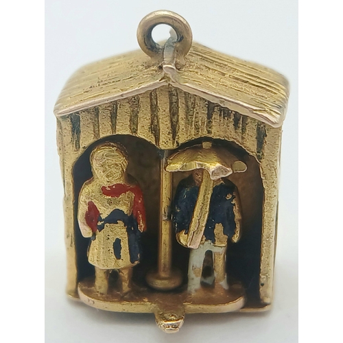 485 - A 9K YELLOW GOLD VINTAGE MY FAIR LADY STYLE CHARM MOVING PARTS. 3G IN WEIGHT. APPROX. 2.5CM IN HEIGH... 