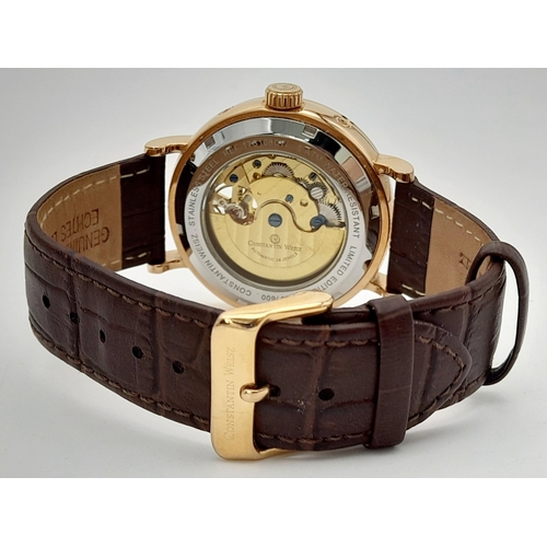 536 - A Limited Edition (139 of 600) Men’s Constantin Weisz Automatic Watch. 43mm Case. Complete with Inte... 