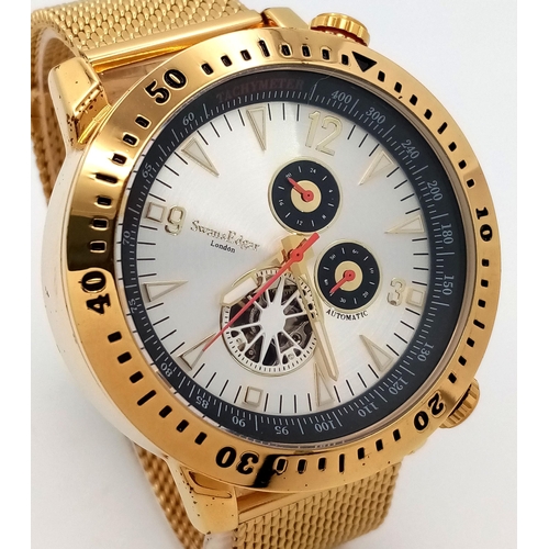 557 - A Swann and Edgar Gold Tone ‘Vantage’ Timer Chronograph ‘Drivers’ Automatic Watch-Reference SE1652. ... 