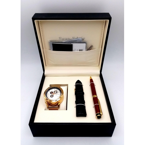 557 - A Swann and Edgar Gold Tone ‘Vantage’ Timer Chronograph ‘Drivers’ Automatic Watch-Reference SE1652. ... 