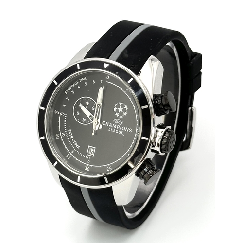 564 - A Made under License, UEFA Champions League 2018 Quartz Watch with Referee controls-45 minute Countd... 