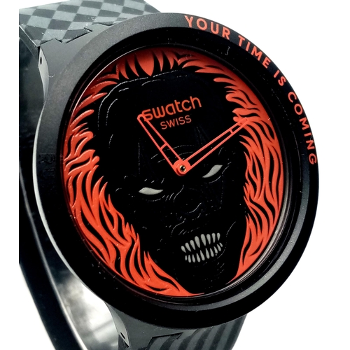 599 - A  Swatch ‘Big Bold-Your Time is Coming’ Monster Watch. 47mm Case. Replacement Battery Fitted Decemb... 