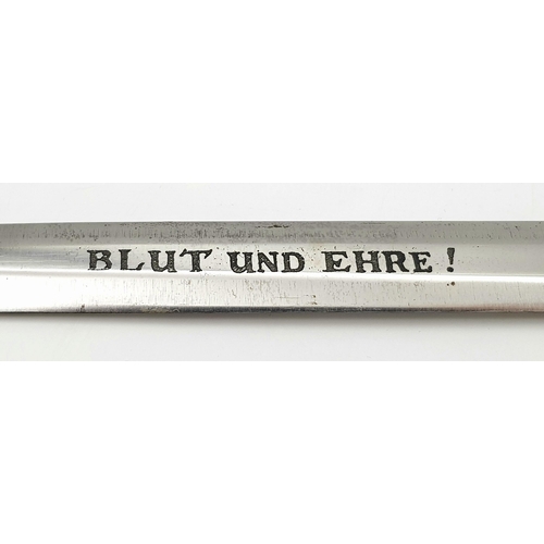 638 - An Early 3rd Reich Hitler Youth Leader’s Dagger & Scabbard. ‘BLUT UND EHRE!’ (Blood and Honour) WW2 ... 