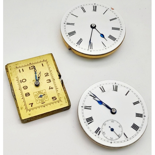 710 - 3 X AUTOMATIC MOVEMENTS WITH DIALS FOR PARTS / SPARES. Ref: RPM 1001