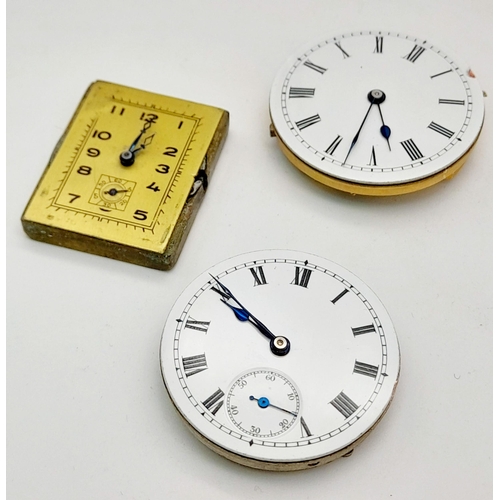 710 - 3 X AUTOMATIC MOVEMENTS WITH DIALS FOR PARTS / SPARES. Ref: RPM 1001