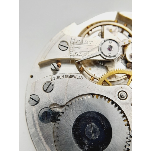 724 - A NON MAGNETIC 15 JEWELLED LEVER AUTOMATIC POCKET WATCH MOVEMENT WITH DIAL FOR PARTS / SPARES. Ref: ... 