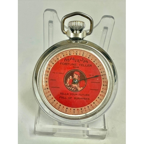 1105 - A Vintage fortune teller spinning gaming pocket watch. When round mechanical arm spins landing rando... 