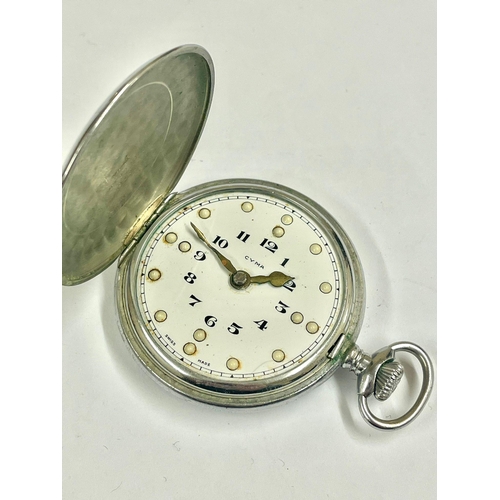 1126 - A Gents Cyma full hunter pocket watch. Good balance ticks when shaken , as found.