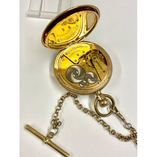 594 - A Vintage Masonic pocket watch & chain. Elgin movement. In working order.