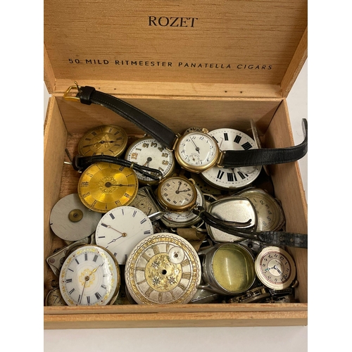 601 - An assortment of Vintage Rolex watch etc spares or repair, at least 1 watch ticking.