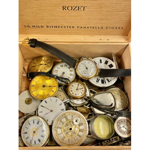 601 - An assortment of Vintage Rolex watch etc spares or repair, at least 1 watch ticking.