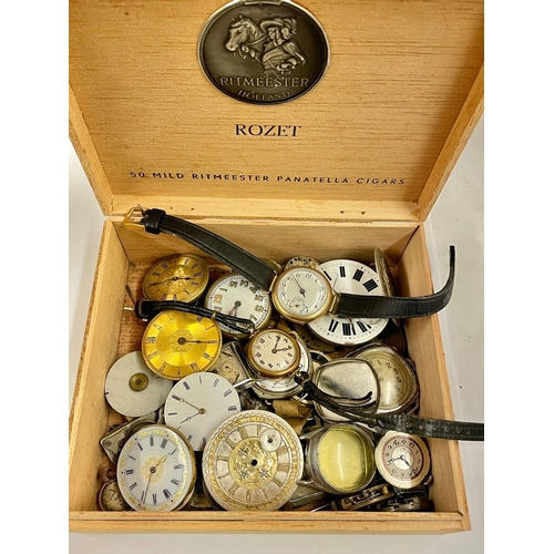 601 - An assortment of Vintage Rolex watch etc spares or repair, at least 1 watch ticking.