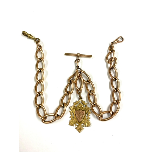 615 - An Antique rose gold colour Albert watch chain , 16 inch & 62g , x1 clip has been replace.