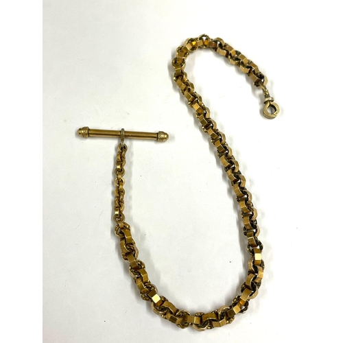 622 - A Victorian yellow metal Albert watch chain , 12 inch 31.3g.