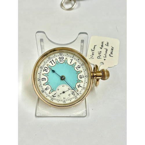 629 - A Vintage Waltham pocket watch. Working , winder needs to be pushed down to power movement.